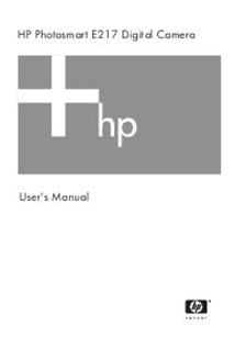 Hewlett Packard PhotoSmart E 217 manual. Camera Instructions.